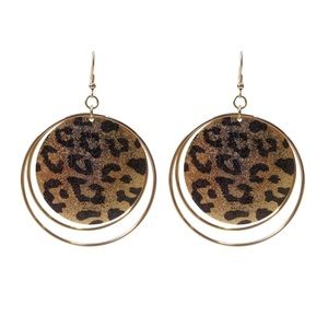 Leopard print Circle Earrings